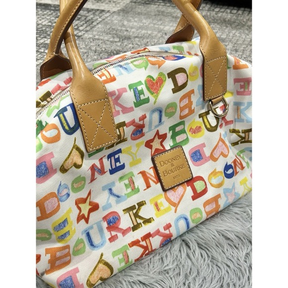 Authentic Dooney & Bourne Signature Logo Multicolor Canvas Duffle Style Bag - Picture 5 of 16